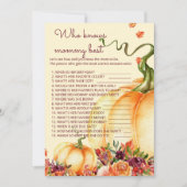 Kleiner Kürbis Wer das beste Spiel der Mama kennt Einladung (Vorderseite)