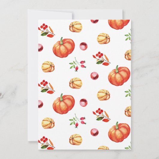 Kleiner Kürbis zum ersten Geburtstag Einladung (Rückseite)