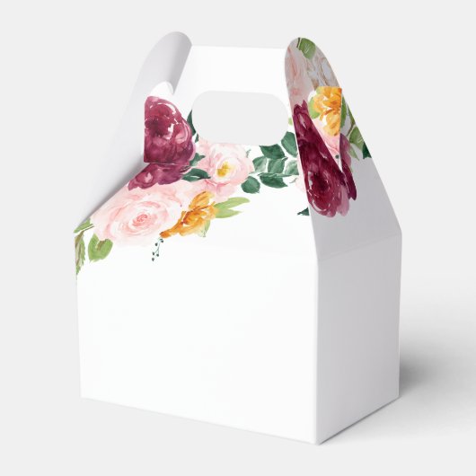 Kleiner Kürbisblumenburgund 1. Geburtstag Party Geschenkschachtel (Rückseite)