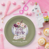 Kleiner Kürbisfall Baby Dusche Einladung Pappteller (Party)