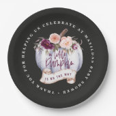 Kleiner Kürbisfall Babydusche lila Fall Pappteller (Vorderseite)