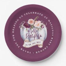 Kleiner Kürbisfall Babydusche lila