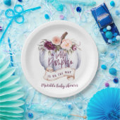 Kleiner Kürbisfall Babydusche lila Pappteller (Party)