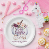 Kleiner Kürbisfall Babydusche lila Pappteller (Party)