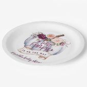 Kleiner Kürbisfall Babydusche lila Pappteller (Schrägansicht)