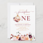 kleiner Kürbisfall blumengeschmückt ersten Geburts Einladung (Vorderseite)