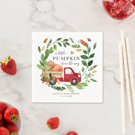 Kleiner Kürbisfall in Liebe Kinderdusche Serviette (Beispiel)