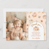 Kleiner Kürbisgeburtstag Foto Dankeschön Karte (Vorderseite)