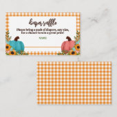 Kleiner Kürbisgeschlecht offenbart Windelung Begleitkarte (Vorne/Hinten)