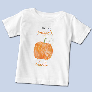 Kleiner Kürbisherbst Personalisiert Baby T-shirt
