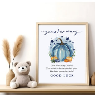 Kleiner Kürbisjunge Baby Shower Spiel Errate wie v Poster