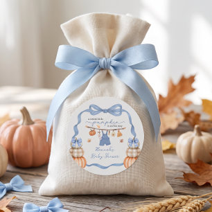 Kleiner Kürbisjunge Herbst-Baby-Party Runder Aufkleber