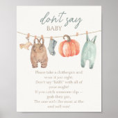 Kleiner Kürbiskleider Junge sagt nicht Baby Poster (Vorne)