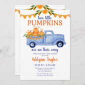 Kleiner Kürbisknechtenjunge in einem Einladung (Vorne/Hinten)