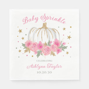 Kleiner Kürbismädchen-Baby-Sprinkle Serviette