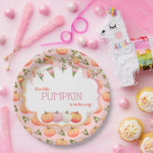 Kleiner Kürbispatcher Girl Babydusche Pink Peach Pappteller (Party)