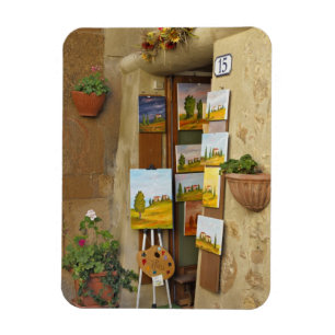 Kleiner Laden mit Kunstwerken zum Verkauf auf dem  Magnet