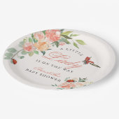 Kleiner Lady Ladybug Rosen Mädchen Baby Shower Pappteller (Schrägansicht)