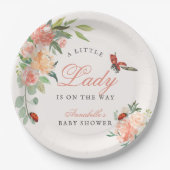 Kleiner Lady Ladybug Rosen Mädchen Baby Shower Pappteller (Vorderseite)