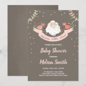 Kleiner Lamm Babyparty-Einladungs-Rosa-Frühling Einladung (Vorne/Hinten)