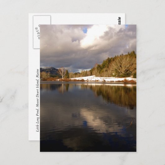 Kleiner langer Teich im Winter Postkarte (Vorne/Hinten)