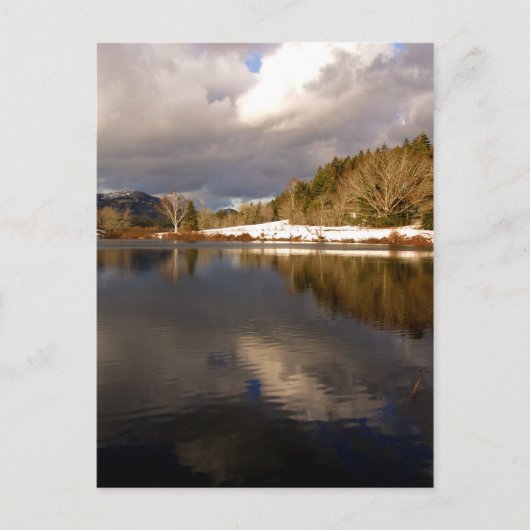 Kleiner langer Teich im Winter Postkarte (Vorderseite)