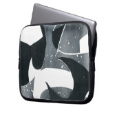 Kleiner Laptop-Sieb in Schwarz, Grau und Weiß Laptopschutzhülle (Vorderseite Links)