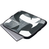 Kleiner Laptop-Sieb in Schwarz, Grau und Weiß Laptopschutzhülle (Vorne Knopf)