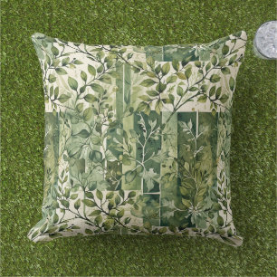 Kleiner, leafarbiger Farbblock mit Twigs Kissen