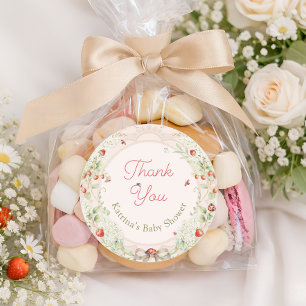 Kleiner Liebeskäfer-Baby-Shower-Dankeschön Runder Aufkleber