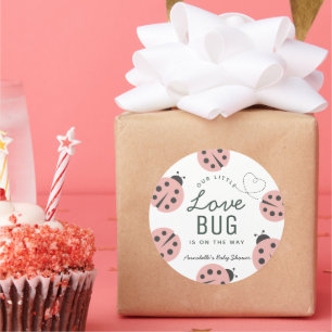 Kleiner Liebeskäfer Rosa Marienkäfer Baby Shower Runder Aufkleber