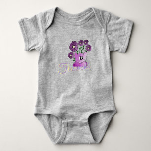 Kleiner Lila Bär mit Blume Baby Strampler