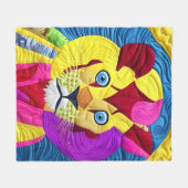 Kleiner Lion Cub quilt like Design Fleecedecke (Vorderseite (Horizontal))