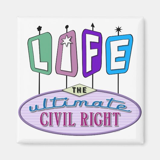 Kleiner Magnet mit Retro-Design. (Vorne)