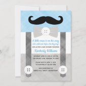 Kleiner Mann Baby Dusche Einladung Junge kariert b (Vorderseite)