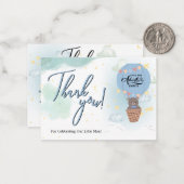 Kleiner Mann Baby Shower danke Mitteilungskarte (Vorderseite/Rückseite Beispiel)