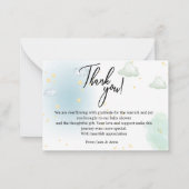 Kleiner Mann Baby Shower danke Mitteilungskarte (Rückseite)