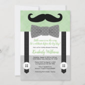 Kleiner Mann Babydusche Einladung grüne Krawatte (Vorderseite)