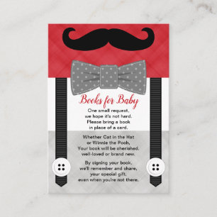 kleiner Mann Babydusche Junge Rot Graue Buchanfrag Begleitkarte