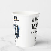 Kleiner Mann Babydusche schwarze Tuxedo mit Monogr Pappbecher (Rechts)