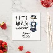 Kleiner Mann Babydusche schwarze Tuxedo mit Monogr Serviette (Beispiel)