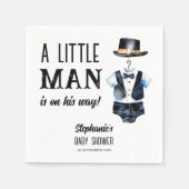 Kleiner Mann Babydusche schwarze Tuxedo mit Monogr Serviette (Vorderseite)