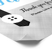 Kleiner Mann blaugraue Junge Duschfavoriten Zeiche Poster (Ecke)