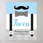 Kleiner Mann blaugraue Junge Duschfavoriten Zeiche Poster (Vorne)