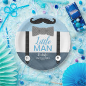 Kleiner Mann Bogen Krawatte Baby Blue Marineboy Ba Pappteller (Party)