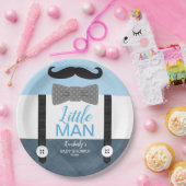 Kleiner Mann Bogen Krawatte Baby Blue Marineboy Ba Pappteller (Party)