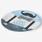 Kleiner Mann Bogen Krawatte Baby Blue Marineboy Ba Pappteller (Schrägansicht)