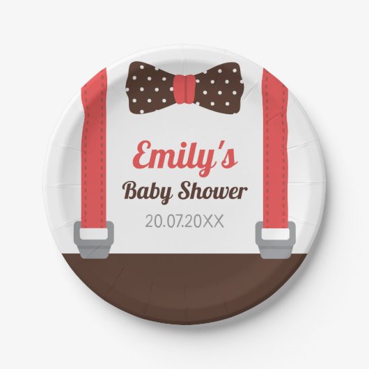 Kleiner Mann Bowtie Pappteller (Vorderseite)