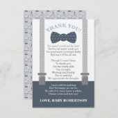 Kleiner Mann, danke Karte, blau, grau (Vorne/Hinten)