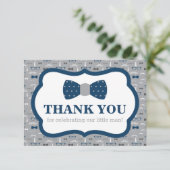 Kleiner Mann Danke Karte, Bow Krawatte, Marine, Gr (Stehend Vorderseite)